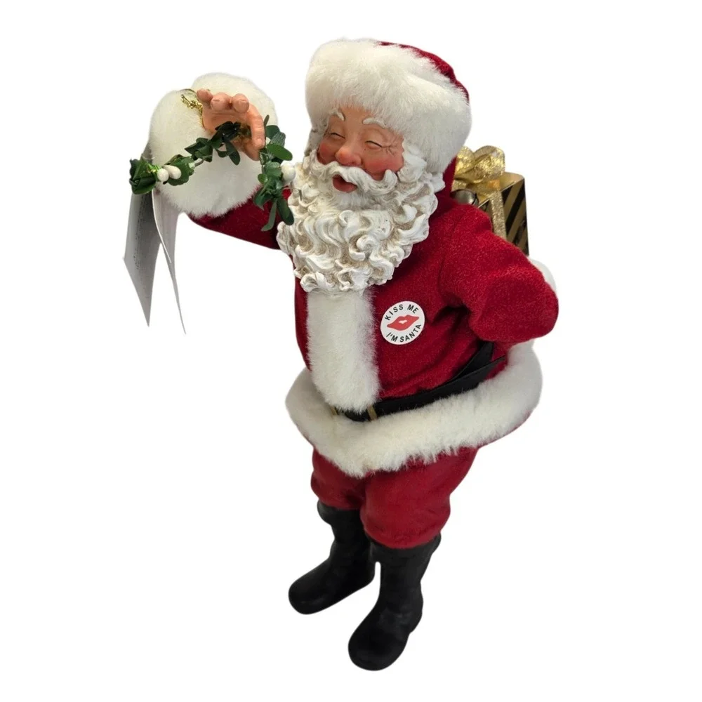 Possible Dreams Kiss Me I'm Santa Claus Christmas Mistletoe Clothtique Vtg Read